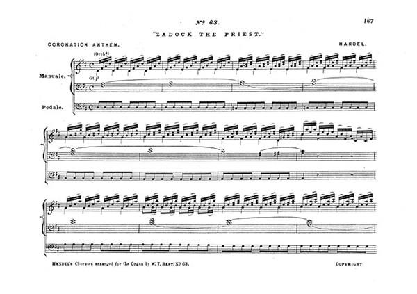 Zadok The Priest For Organ